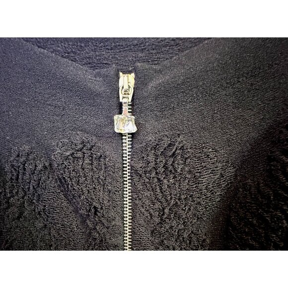 D. Exterior Made In Italy Scallop Trim Jacquard Small Black Tunic Whimsigoth - Picture 7 of 16